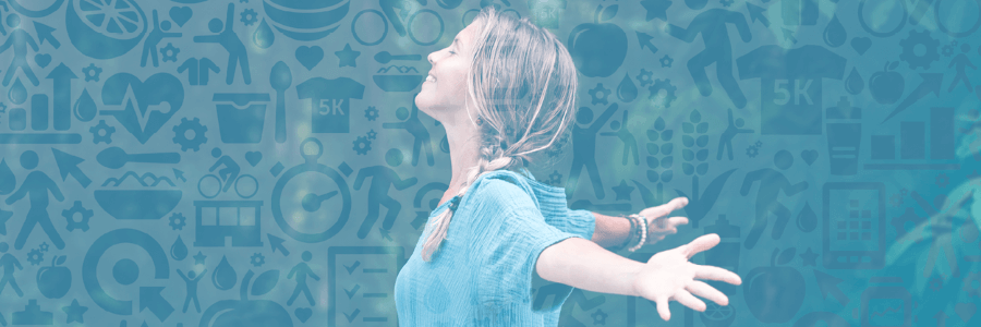 woman with arms outstretched