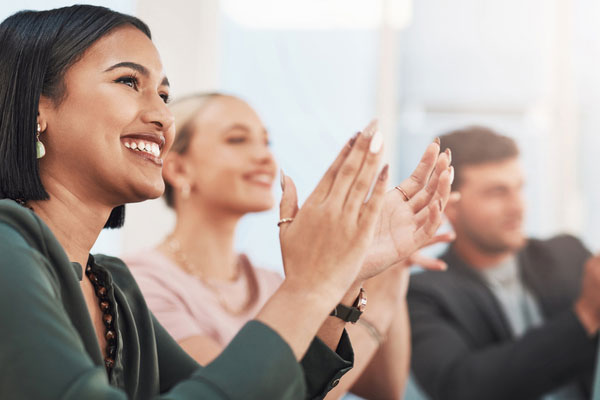 woman clapping