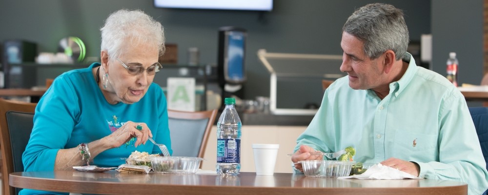 two people eating at the Healthpark