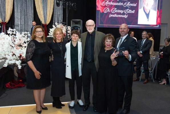 group of people in a ballroom