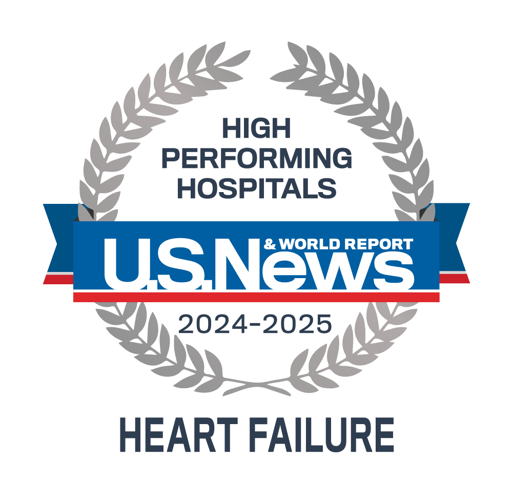 High Performing Hospitals U.S. News Heart Failure badge