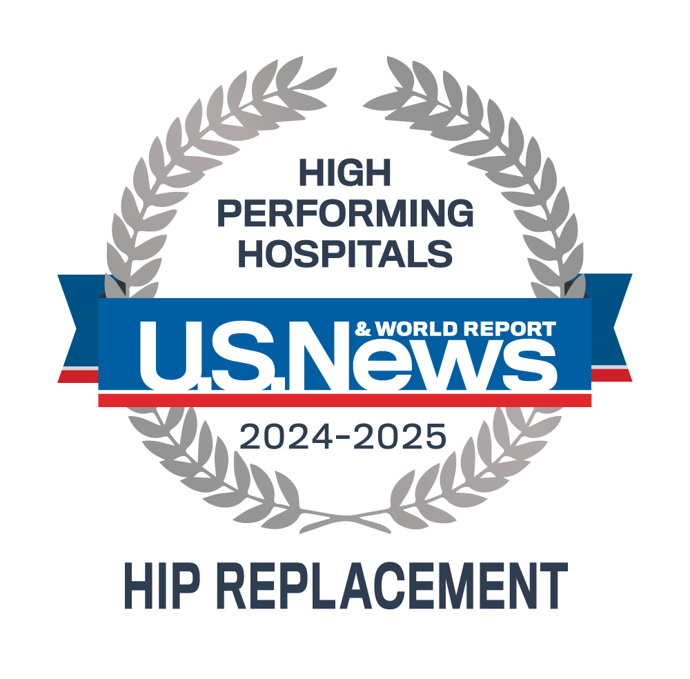 High Performing Hospitals U.S. News hip replacement badge