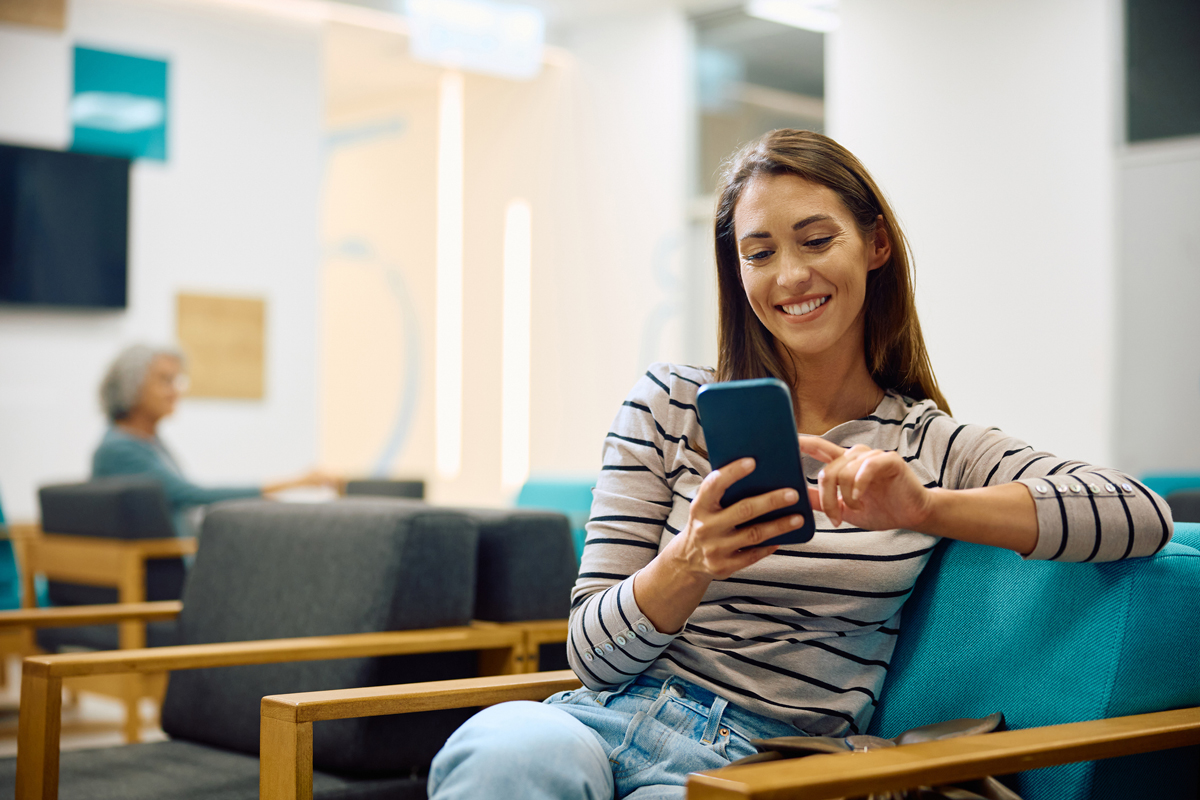 woman using a cell phone