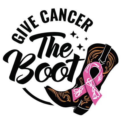 Give Cancer The Boot logo with breast cancer ribbon