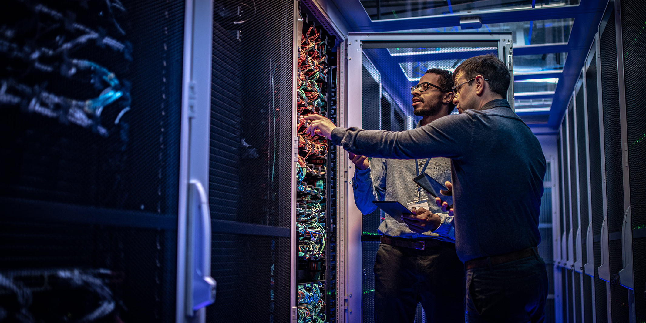 IT professionals working with technology