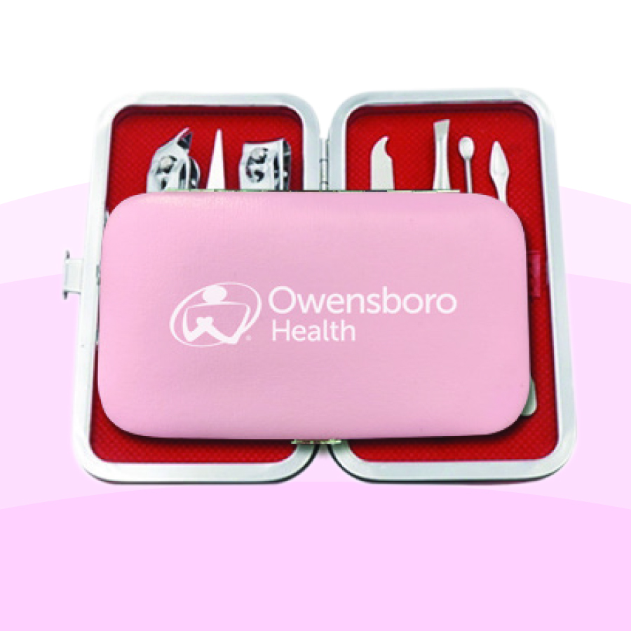 pink Owensboro Health manicure set