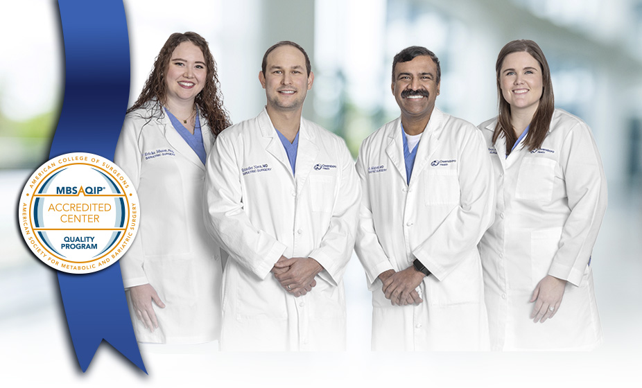 Weight Management team and Bariatric Surgery Center of Excellence badge