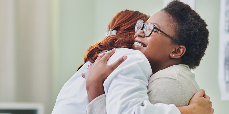 two people hugging