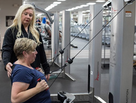 person exercising with Healthpark personal trainer