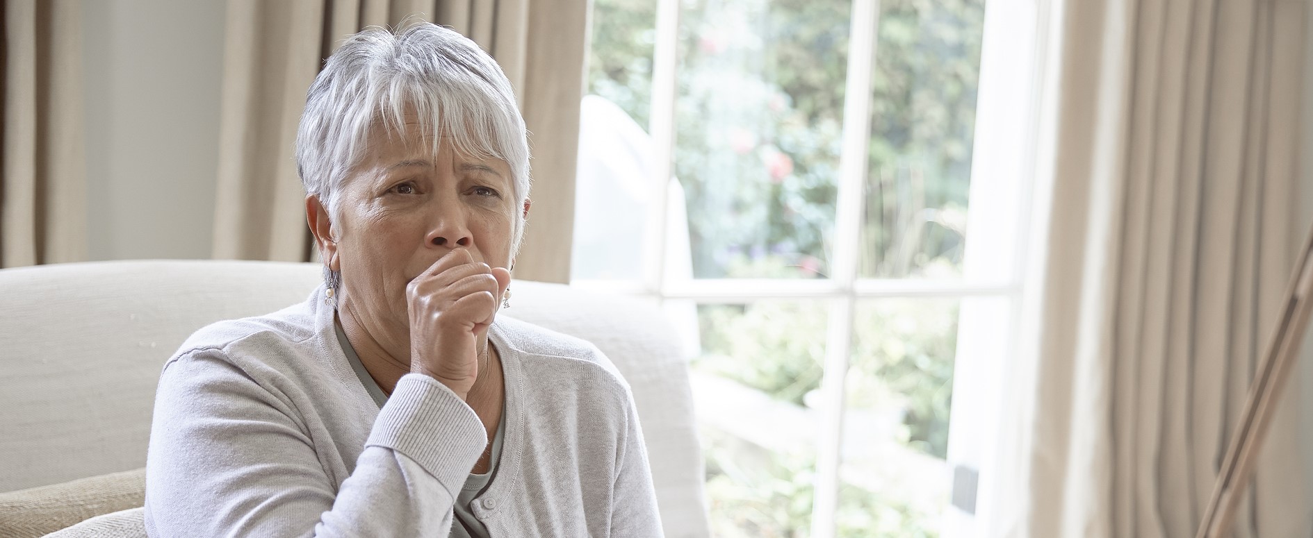 woman coughing