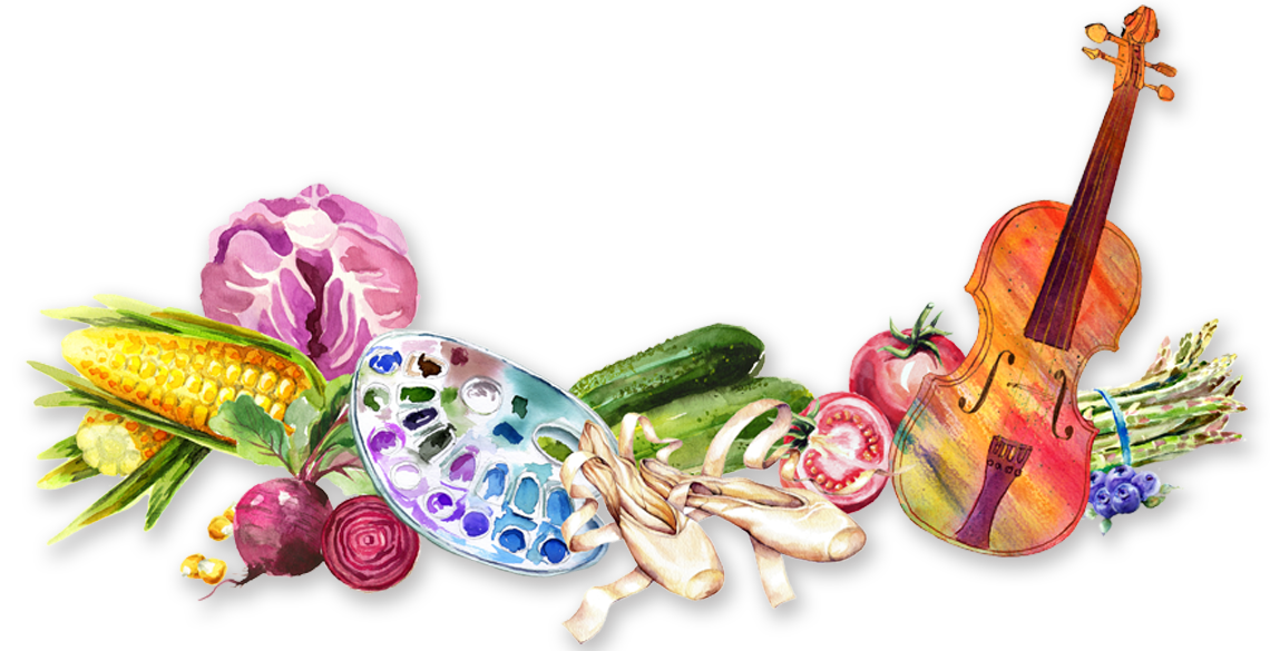 Veggies and music illustration