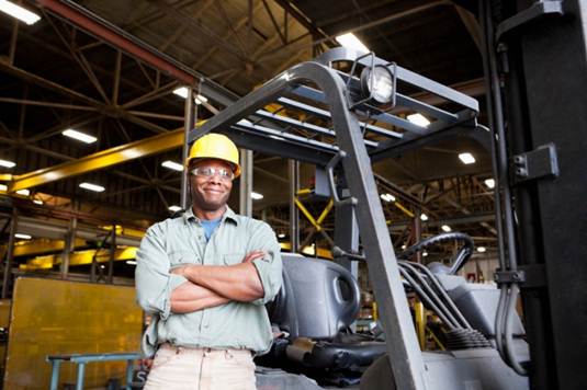 man wearing hard hat