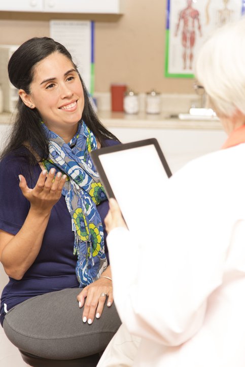 patient speaking with a doctor