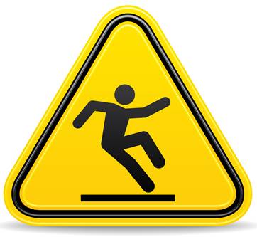 falling warning sign