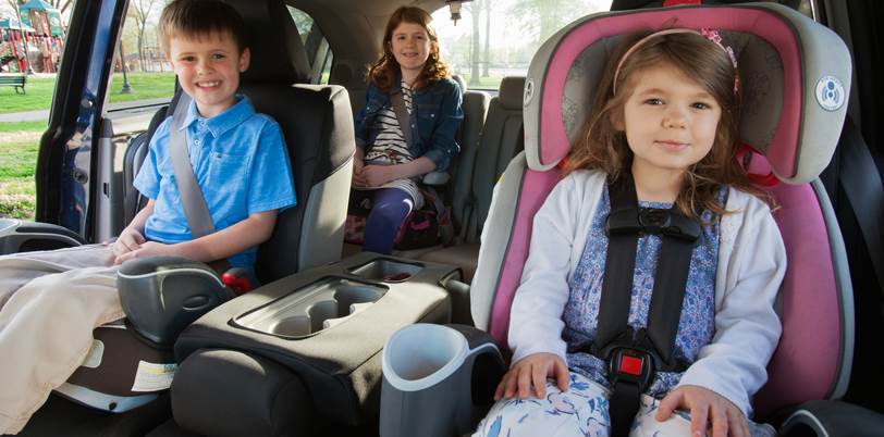 Children buckled safety