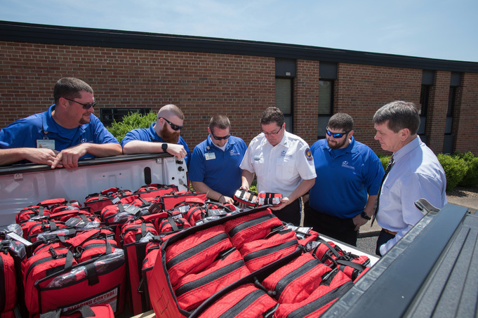 EMS team with bleed kits