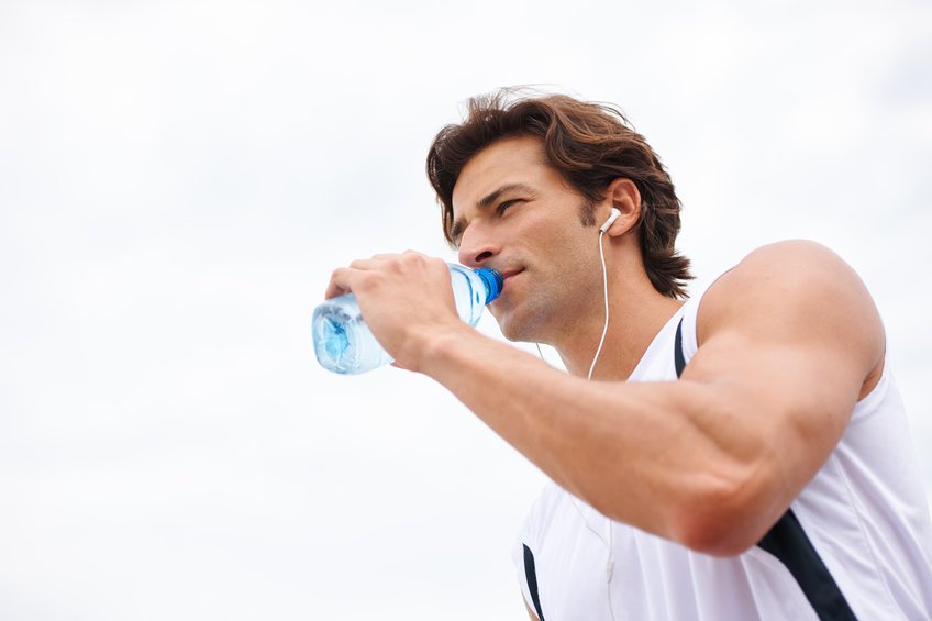 person drinking water