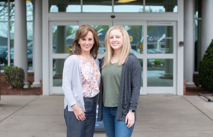 Mother and Daughter in front of the Healthpark