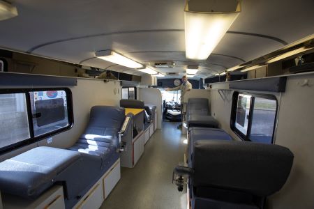 inside the bloodmobile
