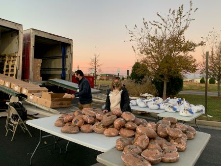 holiday selection drive-thru tables