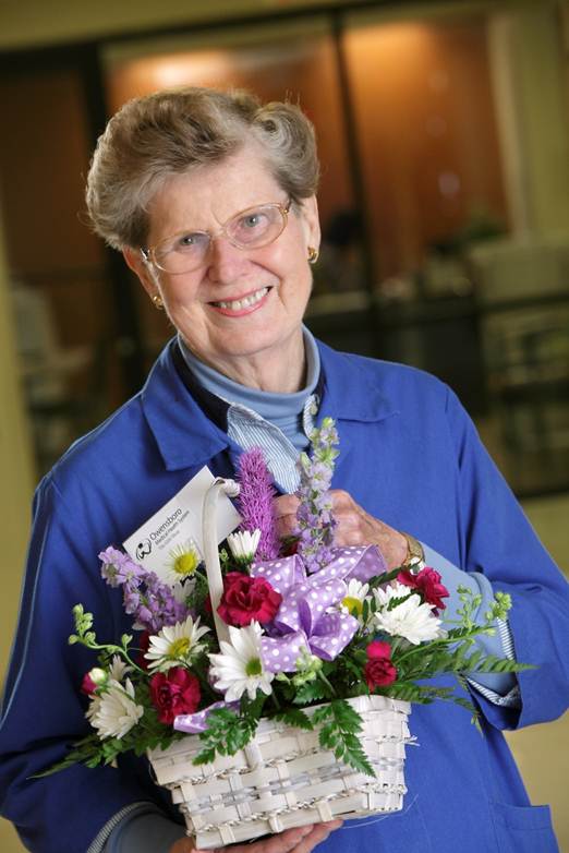 lady holding flowers