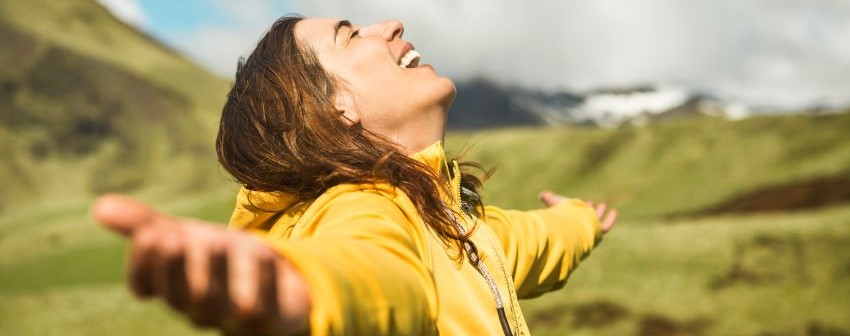 Person happy and relieved to be in recovery