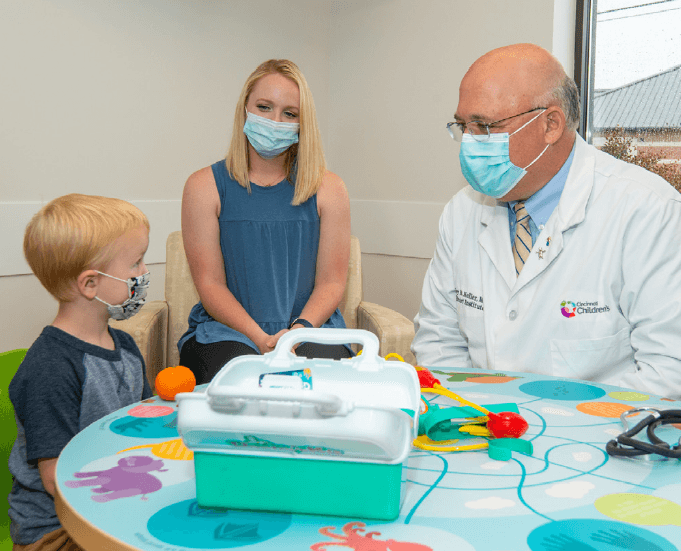 Dr. Keller with a patient