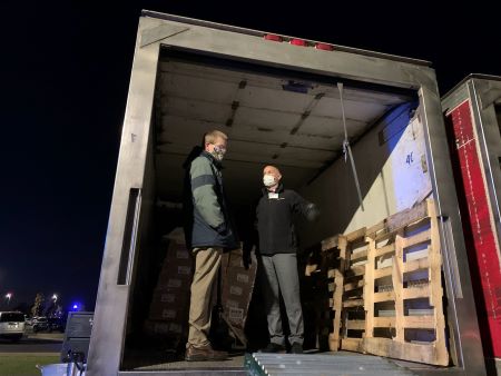 holiday gift delivery truck