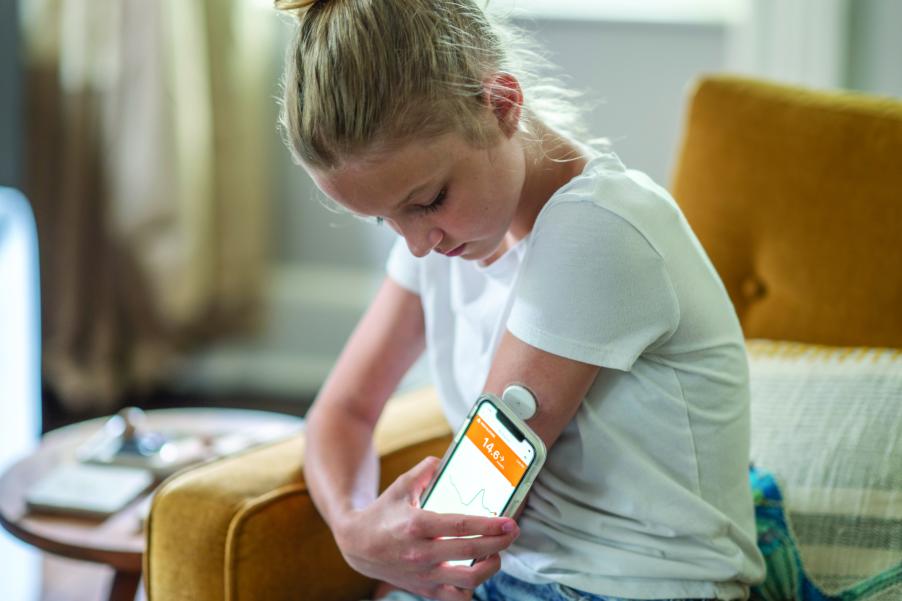 Patient checking glucose