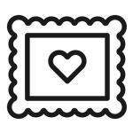 icon showing a stamp with a heart