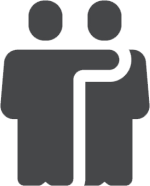 person providing support icon