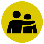 icon of person with arm around shoulders of another person