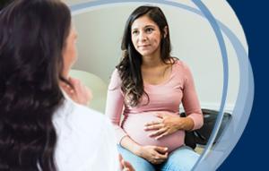 pregnant woman at doctor's appointment