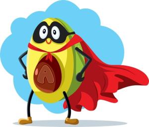 avocado wearing a cape